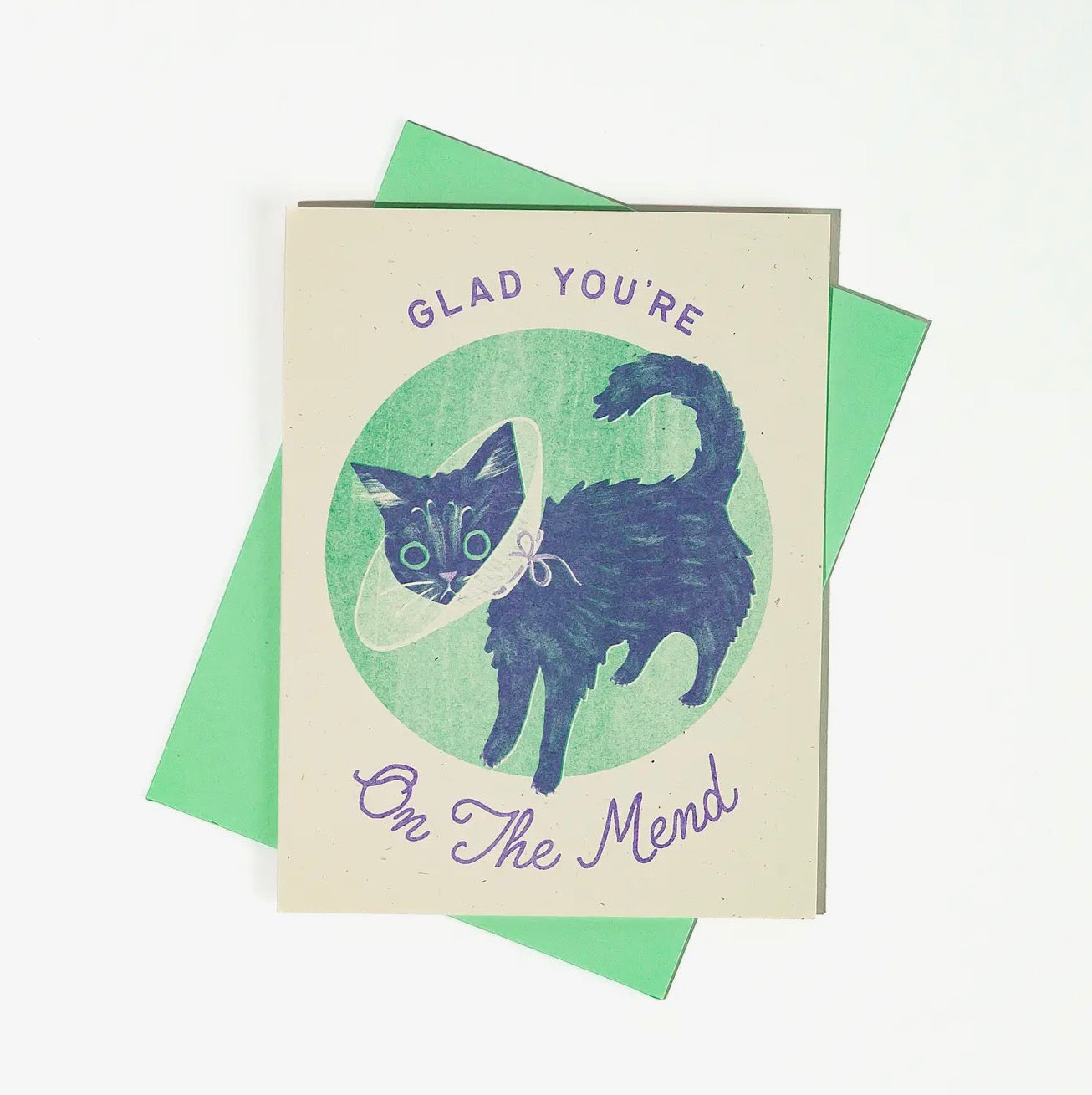 On the Mend cat greeting card