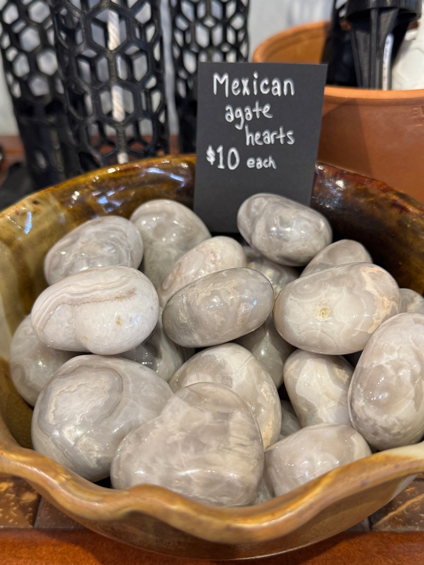 Mexican agate hearts