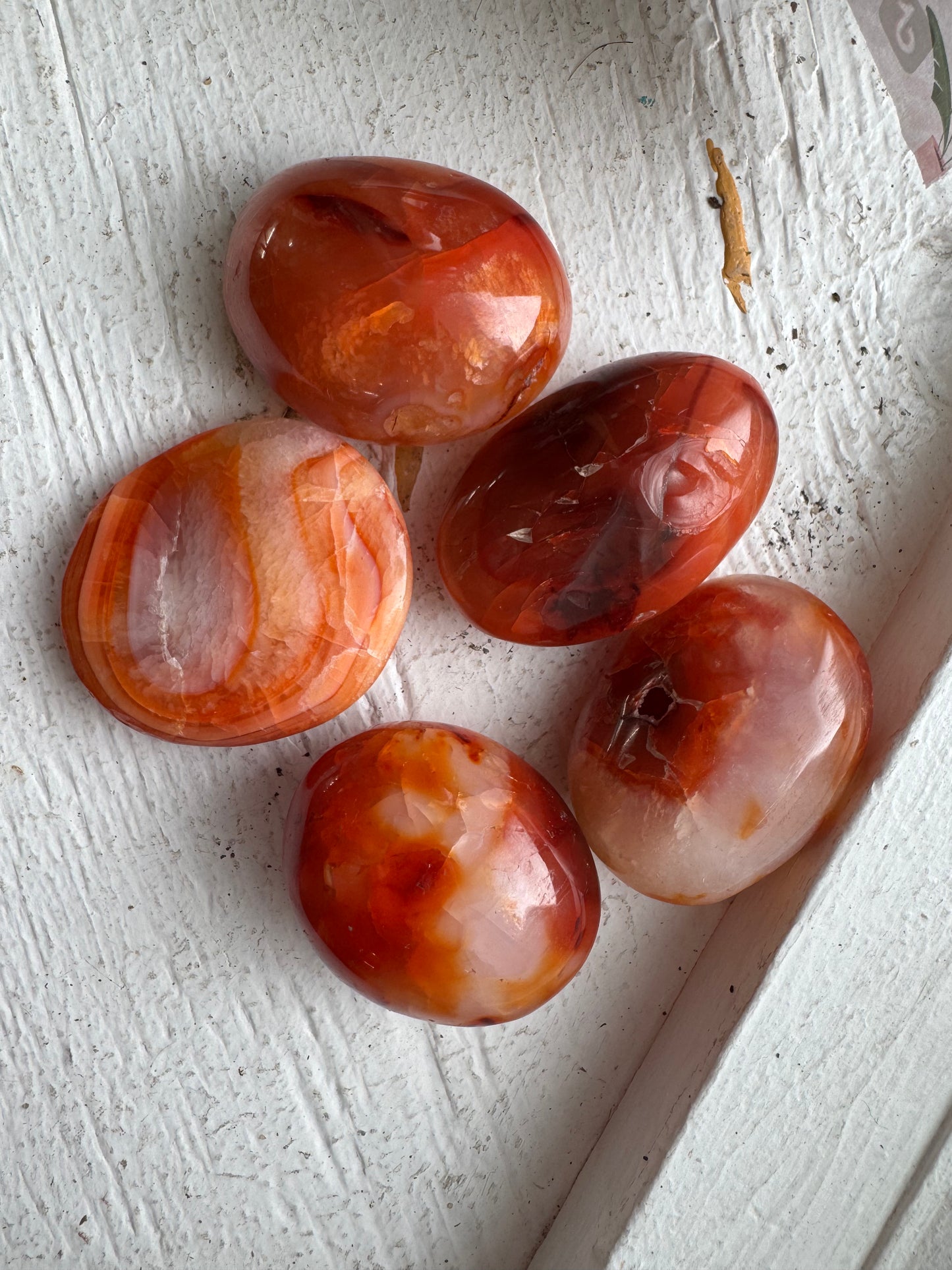 Carnelian palm stones