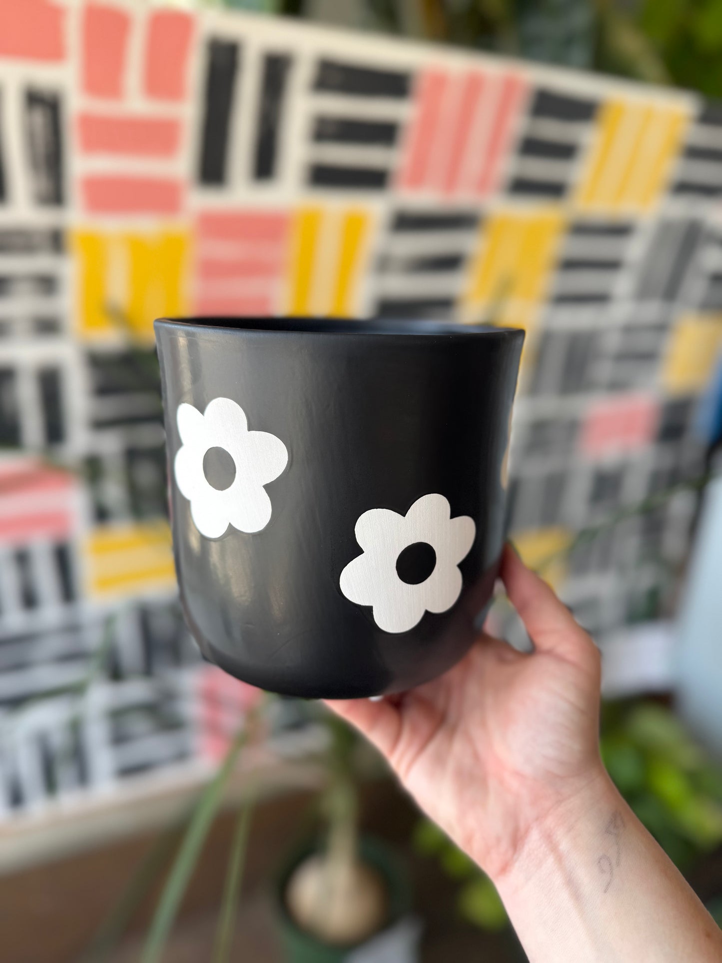 Black & White Flower Pot