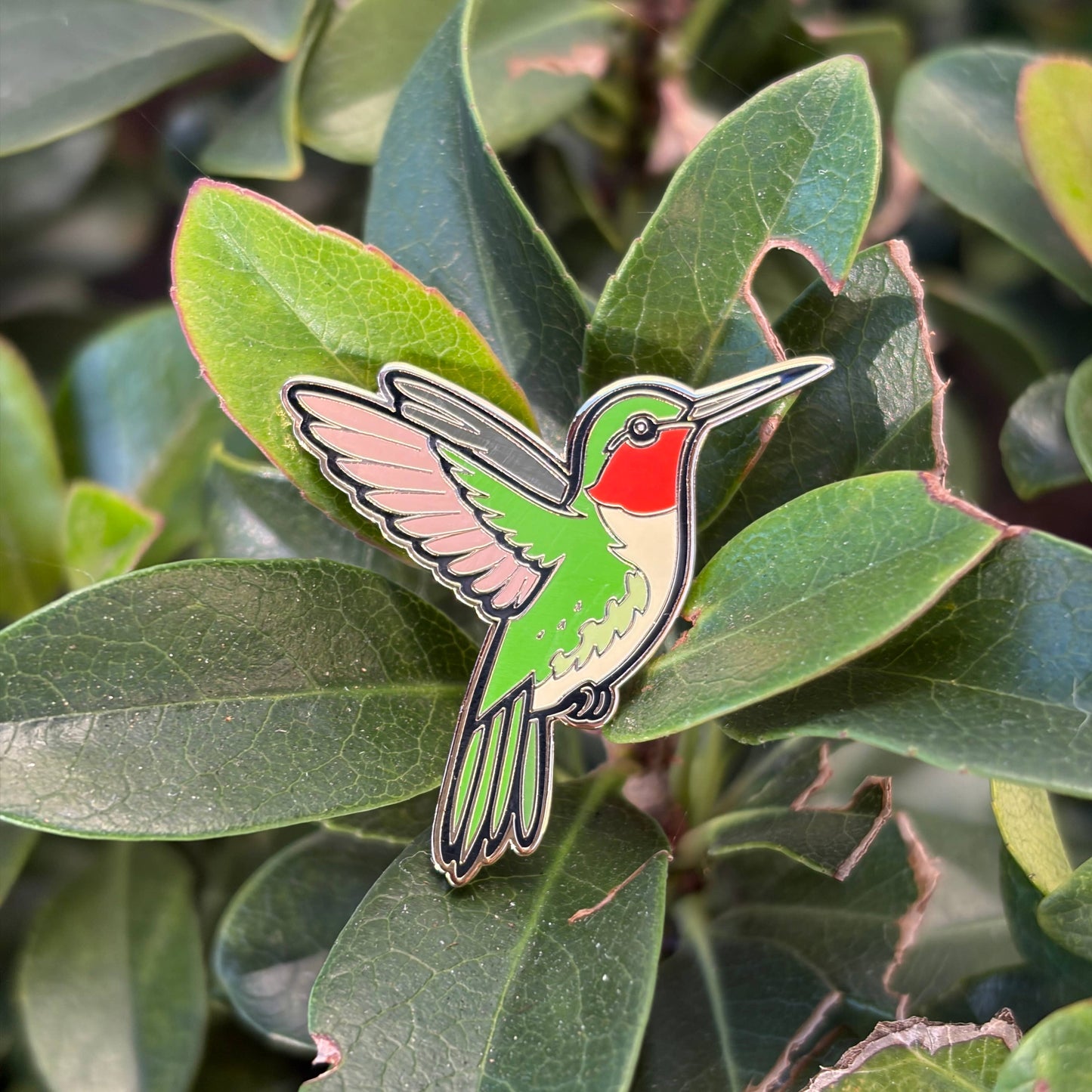 Hummingbird Enamel Pin Ruby-Throated Hummingbird Pin