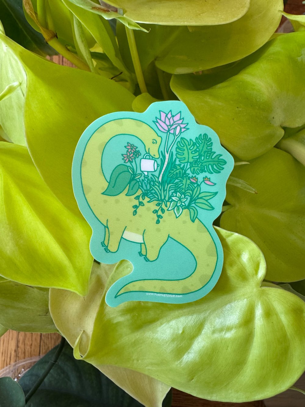 Dino with Foliage Sticker