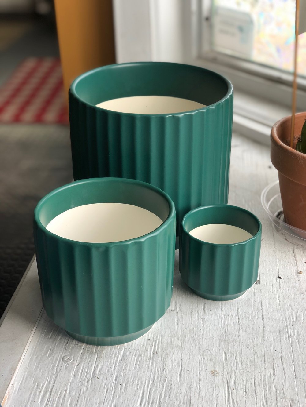 Forest green ceramic pot