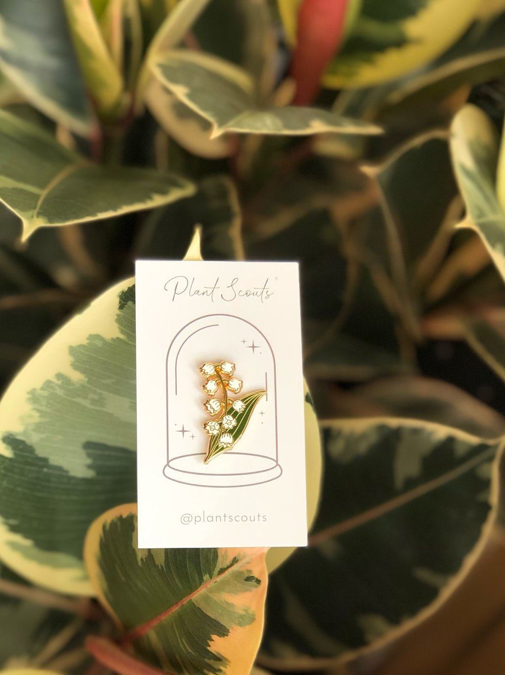 Lily of the valley enamel pin