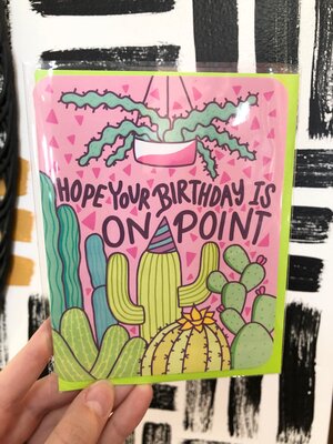 On point birthday card