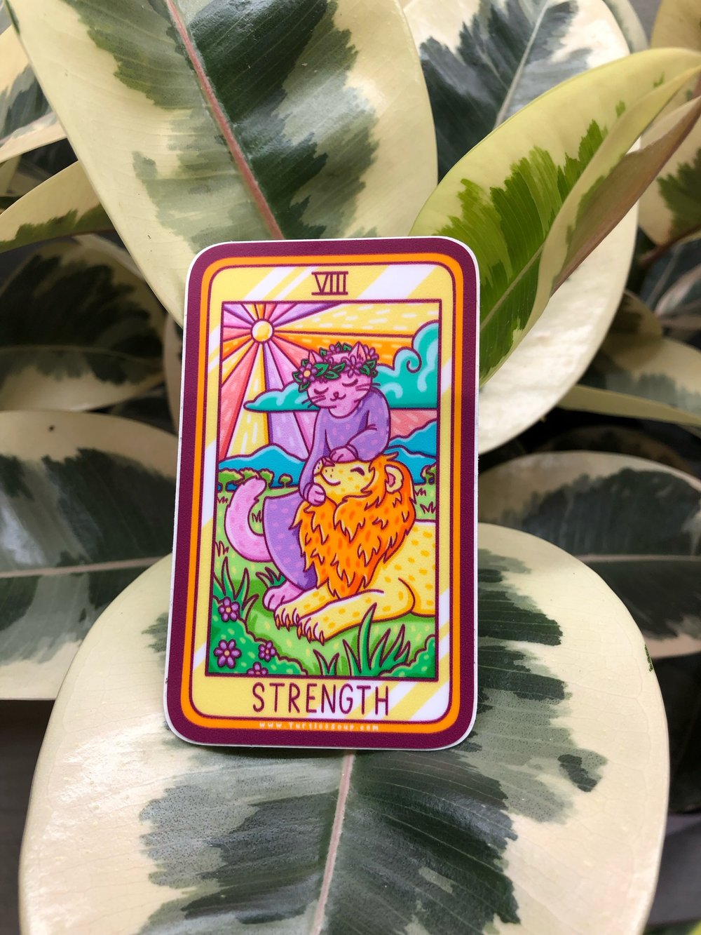 Strength tarot card sticker