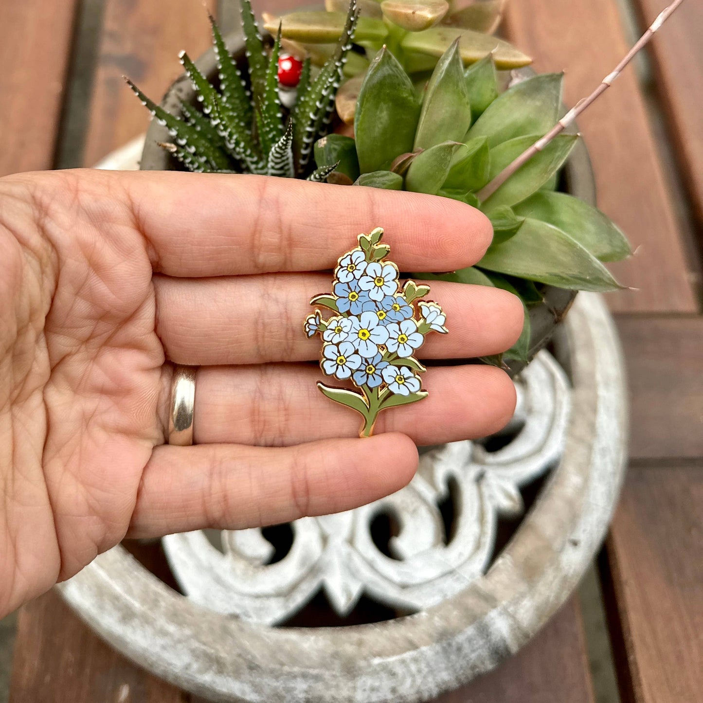 Forget me not Flower Enamel Pin