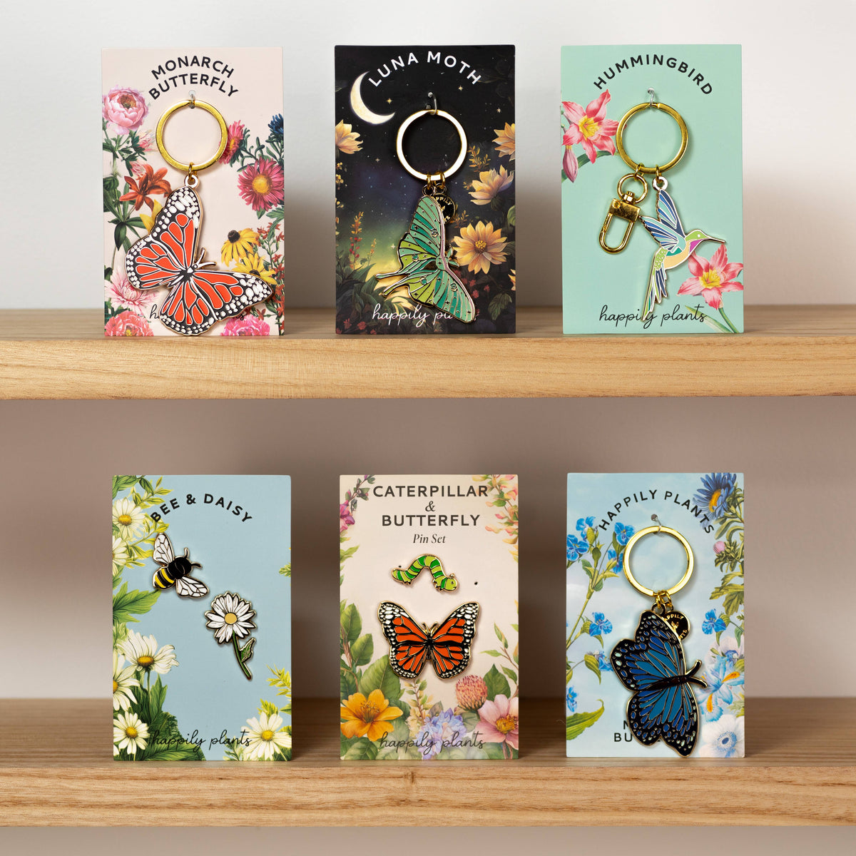 Monarch Butterfly & Caterpillar Pin Gift Set, Transformation