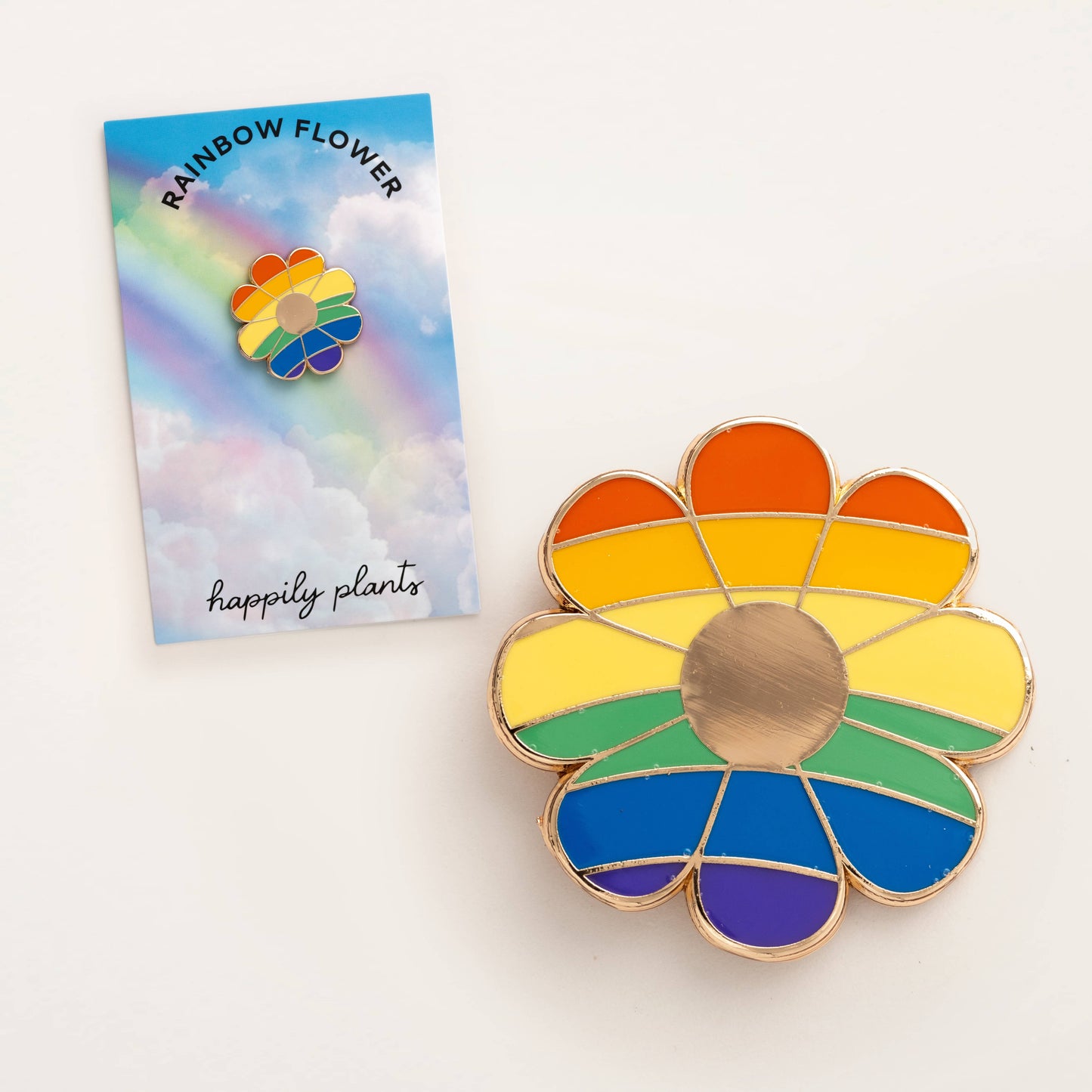 Rainbow Flower Pin
