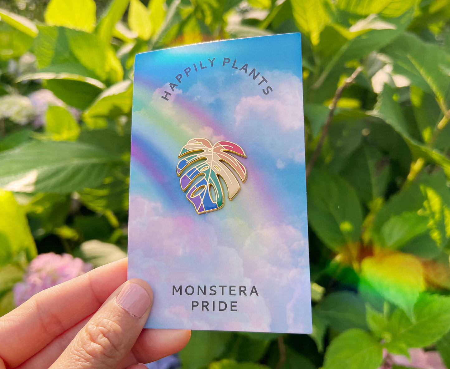 Monstera Rainbow Pride Plant Lapel Pin, Pride Gifts