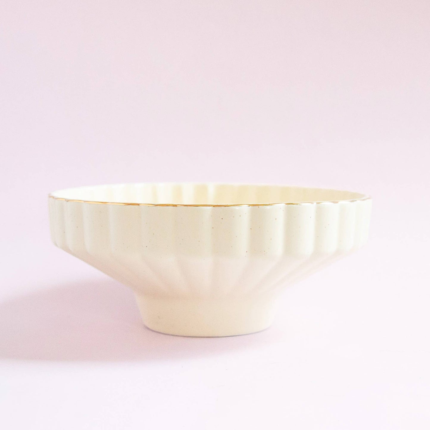 White Speckle Low Bowl Planter