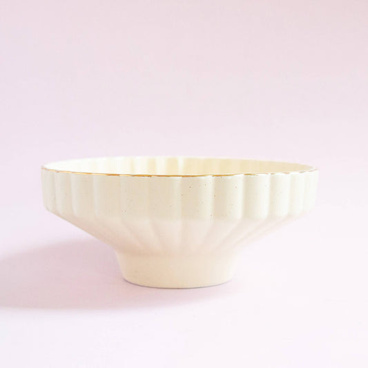White Speckle Low Bowl Planter