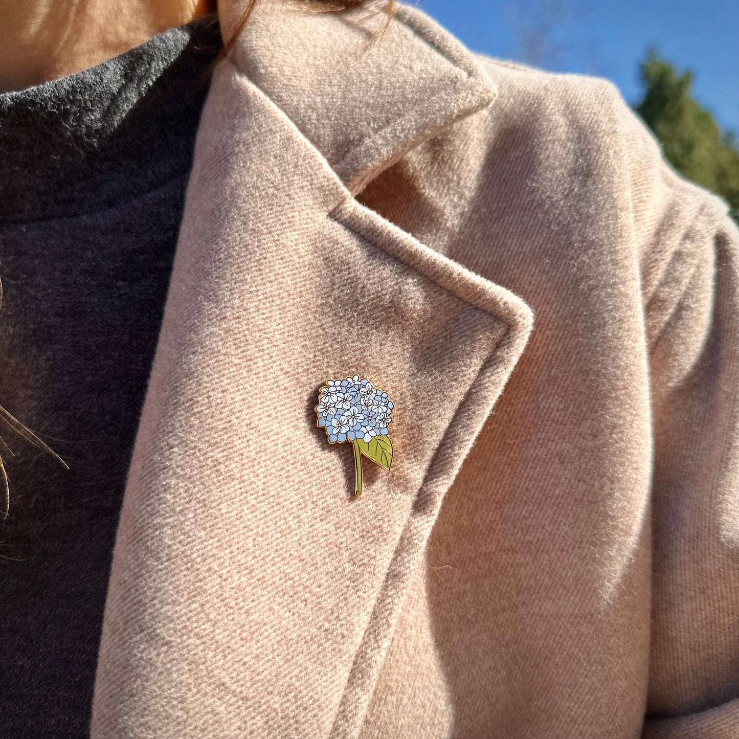 Hydrangea (Blue) Flower Enamel Pin | Wedding Lapel Pin