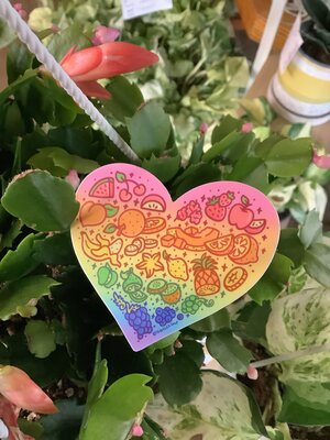 Fruity rainbow heart sticker