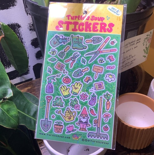 Glitter sticker sheet-garden styles