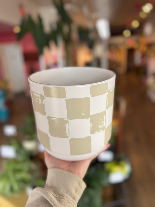 Green Checkered Pot