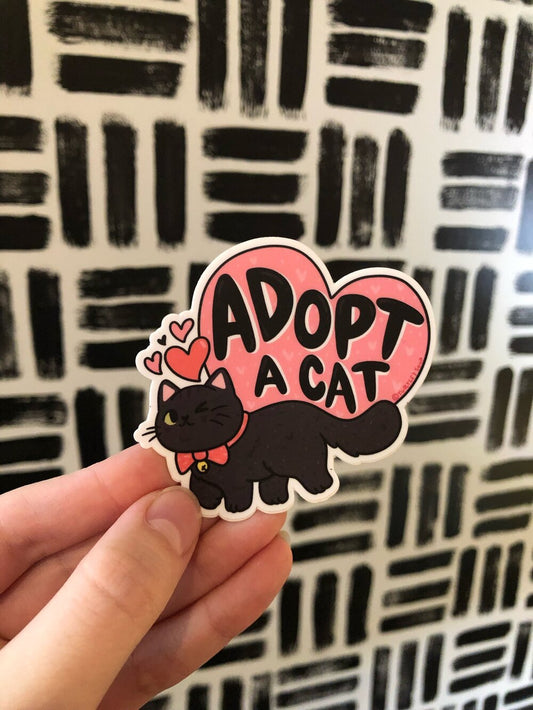 Adopt a cat sticker