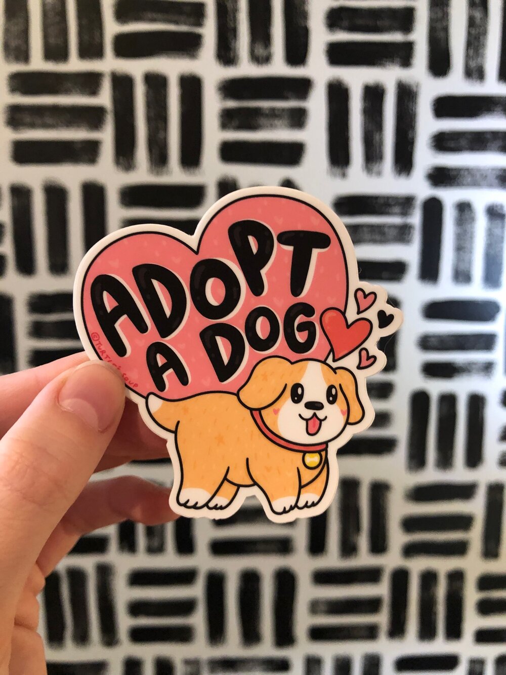 Adopt a dog sticker