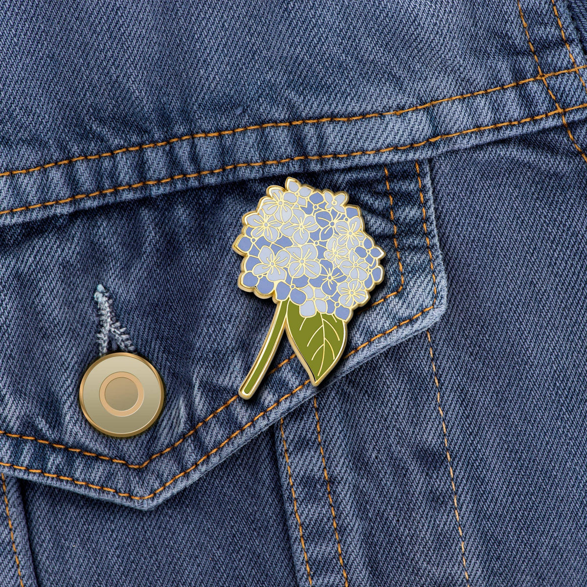 Hydrangea (Blue) Flower Enamel Pin | Wedding Lapel Pin