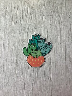 Cactus cats sticker