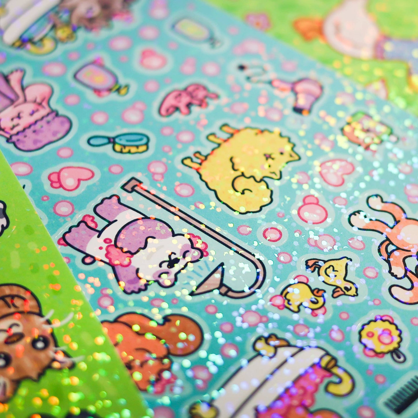 Books and Things Bookish Reader Cute Glitter Sticker Sheet