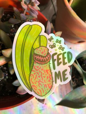 Feed me pitcher plant sticker