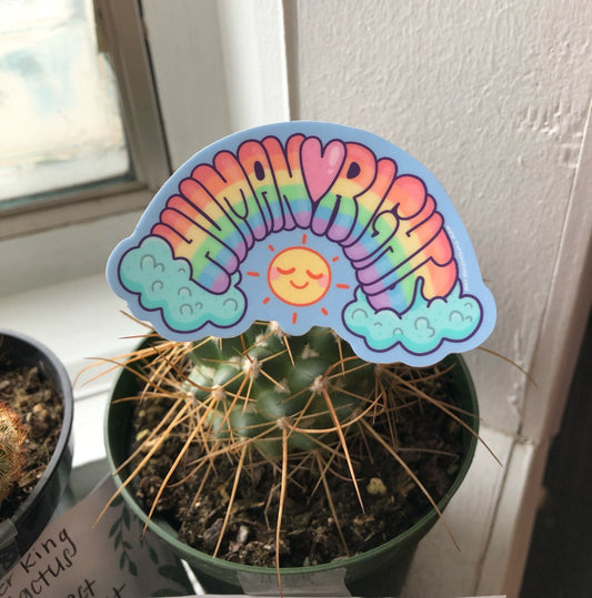 Human rights rainbow sticker