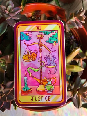 Justice cat tarot sticker