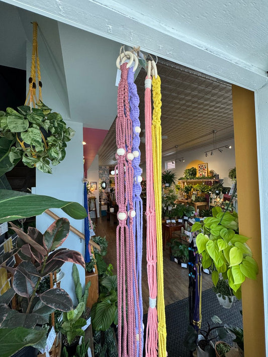 Macrame Hanger w/ Wooden Hoop