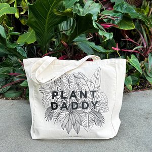 Plant daddy canvas tote bag
