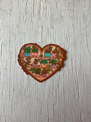 Plant shelves heart sticker