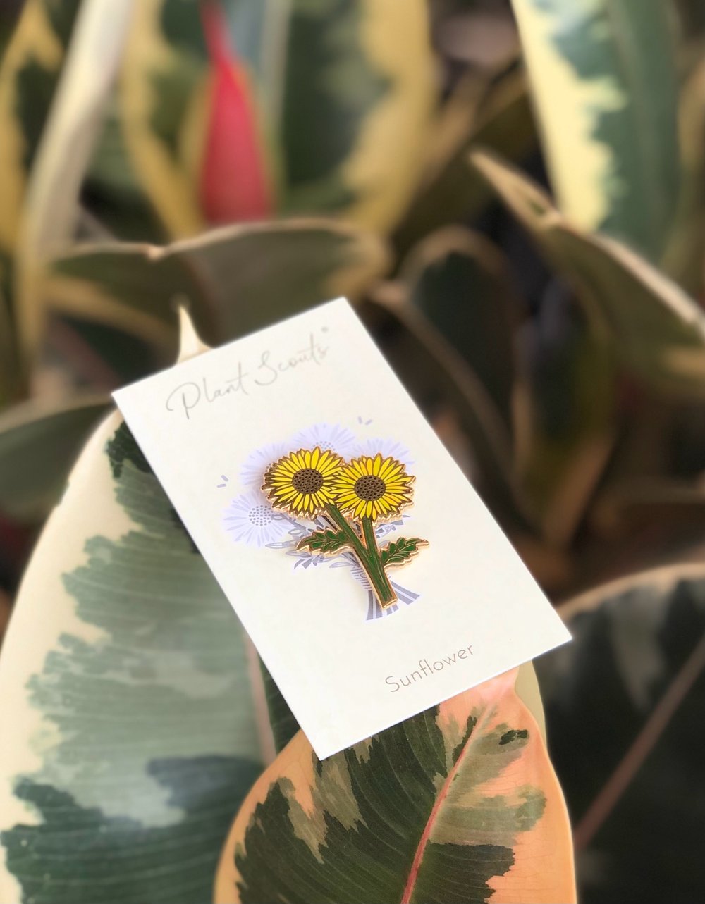 Sunflower enamel pin