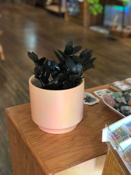 Sunset/peach speckle ceramic pot