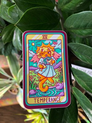 Temperance cat tarot sticker