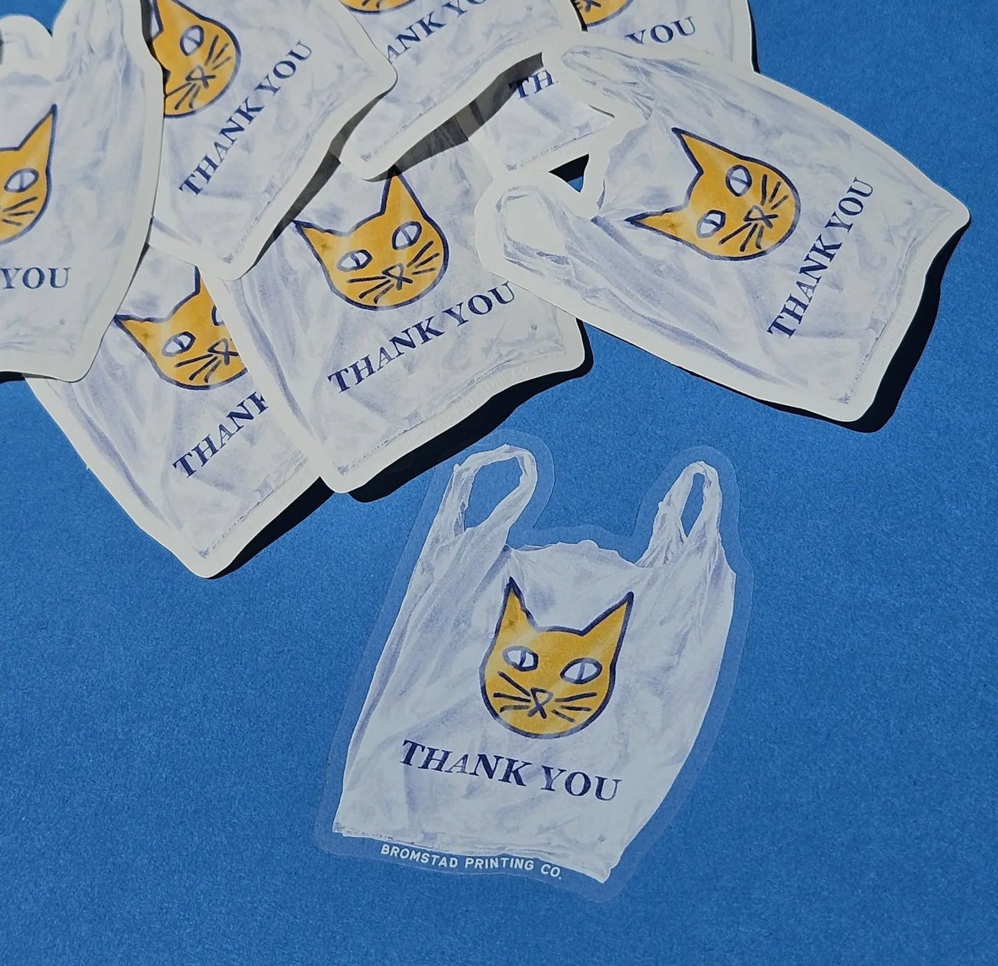 Thank you cat bag sticker