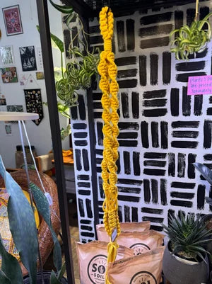 Yellow Macrame Hanger