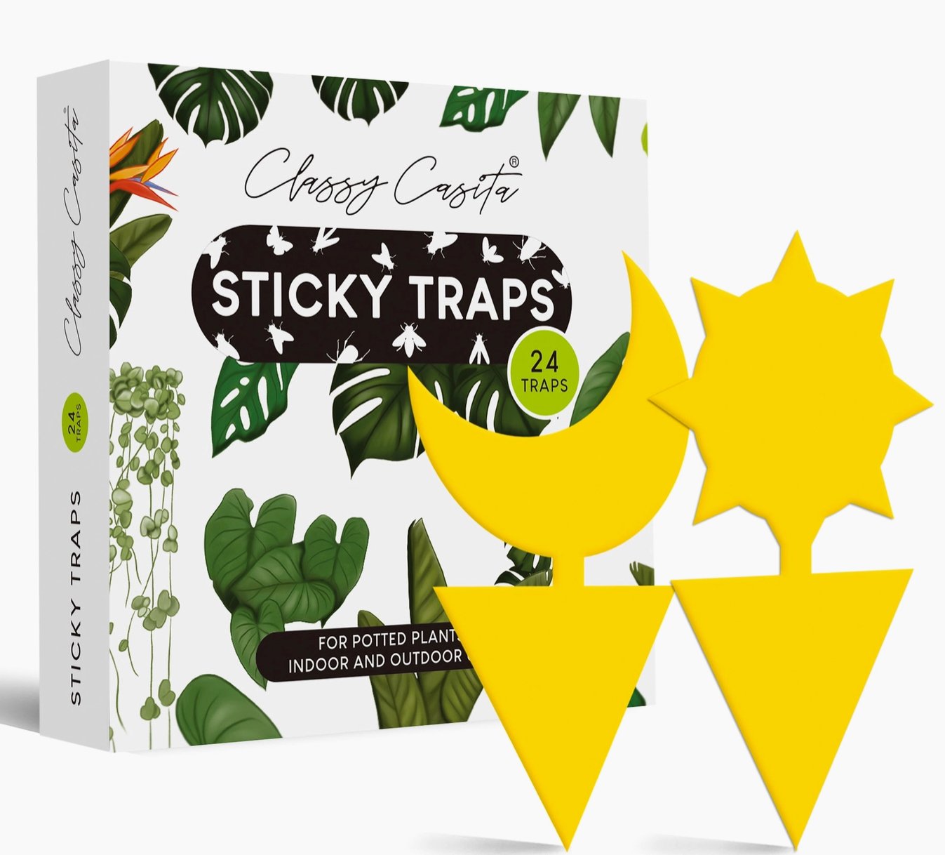 Yellow sun & moon sticky traps